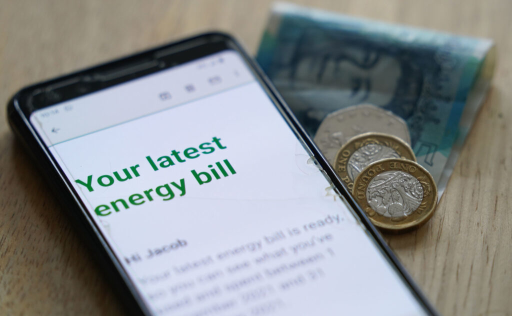 Picture of an energy bill, a big part of the cost-of-living crisis which is referenced in the blog.