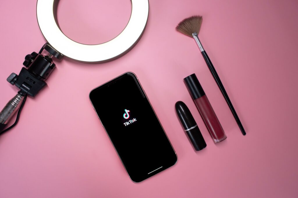 The article refers to monetisation of content thanks to TikTok and this image supports the boom of the creator community with pictures of a creator's ring light and other accessories.